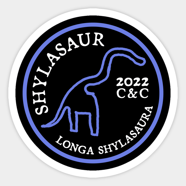 Shylasaur (Special Periwinkle Badge Edition) Sticker by allisawr